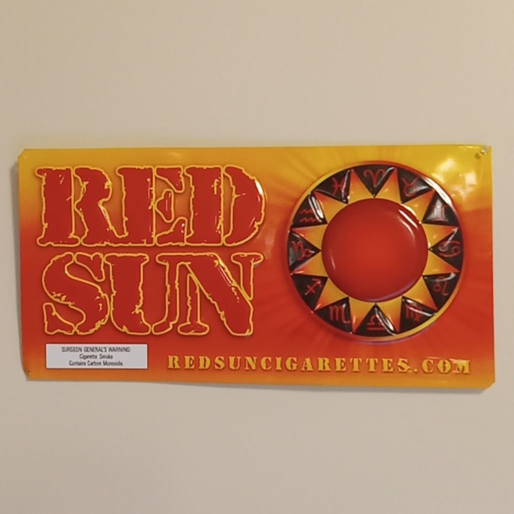Red sun Old tin sign astrological sighns sun